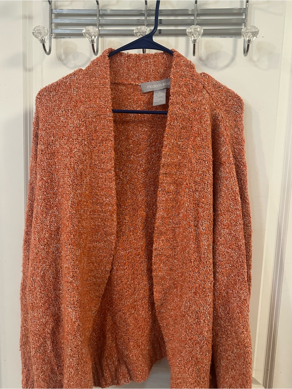 Modern Soul Chenille Open Cardigan - Orange